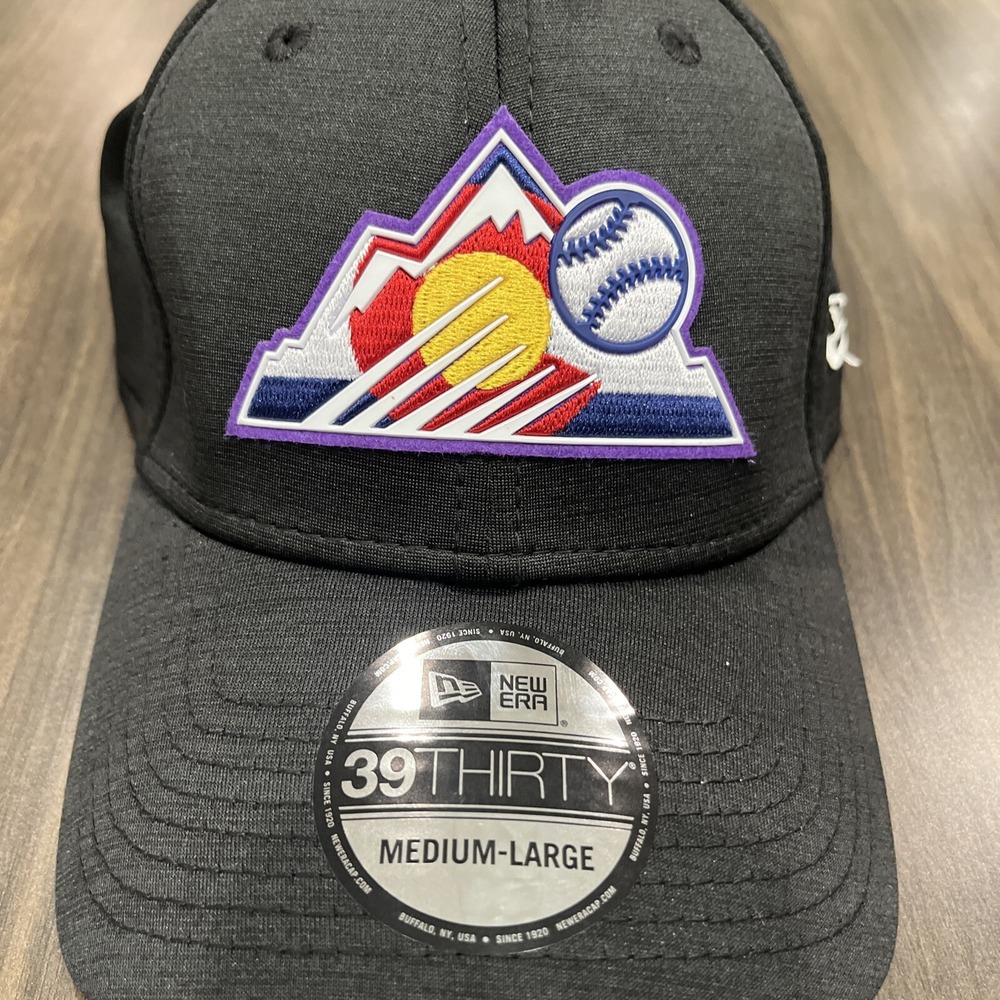 NEW ERA MLB COLORADO ROCKIES 39thirty CLUBHOUSE 2023 FLEX‎ BLACK Hat Cap